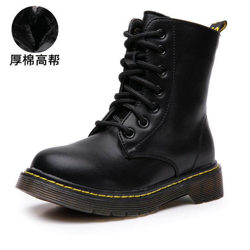 Girls' Fashionable Simple Solid Color Boots